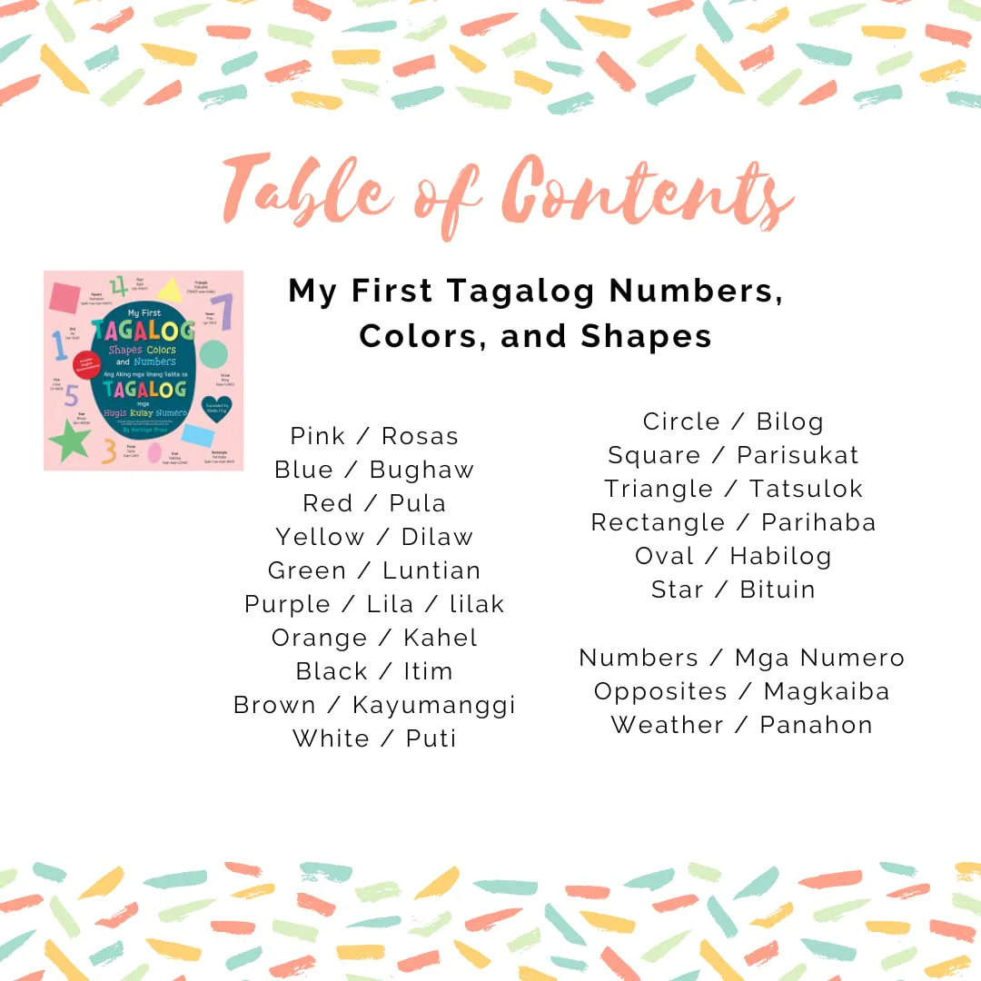 My First Tagalog Shapes, Colors, and Numbers, Board Book: Bilingual English-Tagalog - Image 2